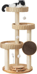 Solid Wood Cat Tree Modern Cat Tower with Scratching Posts - Stable