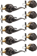 Gobrico Entry Door Handle and Deadbolt Combo Keyed Alike - 5 Pack