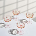 Khen Flower Vintage Wavy Petals Wave Glass Coupes 7oz - 4 Set
