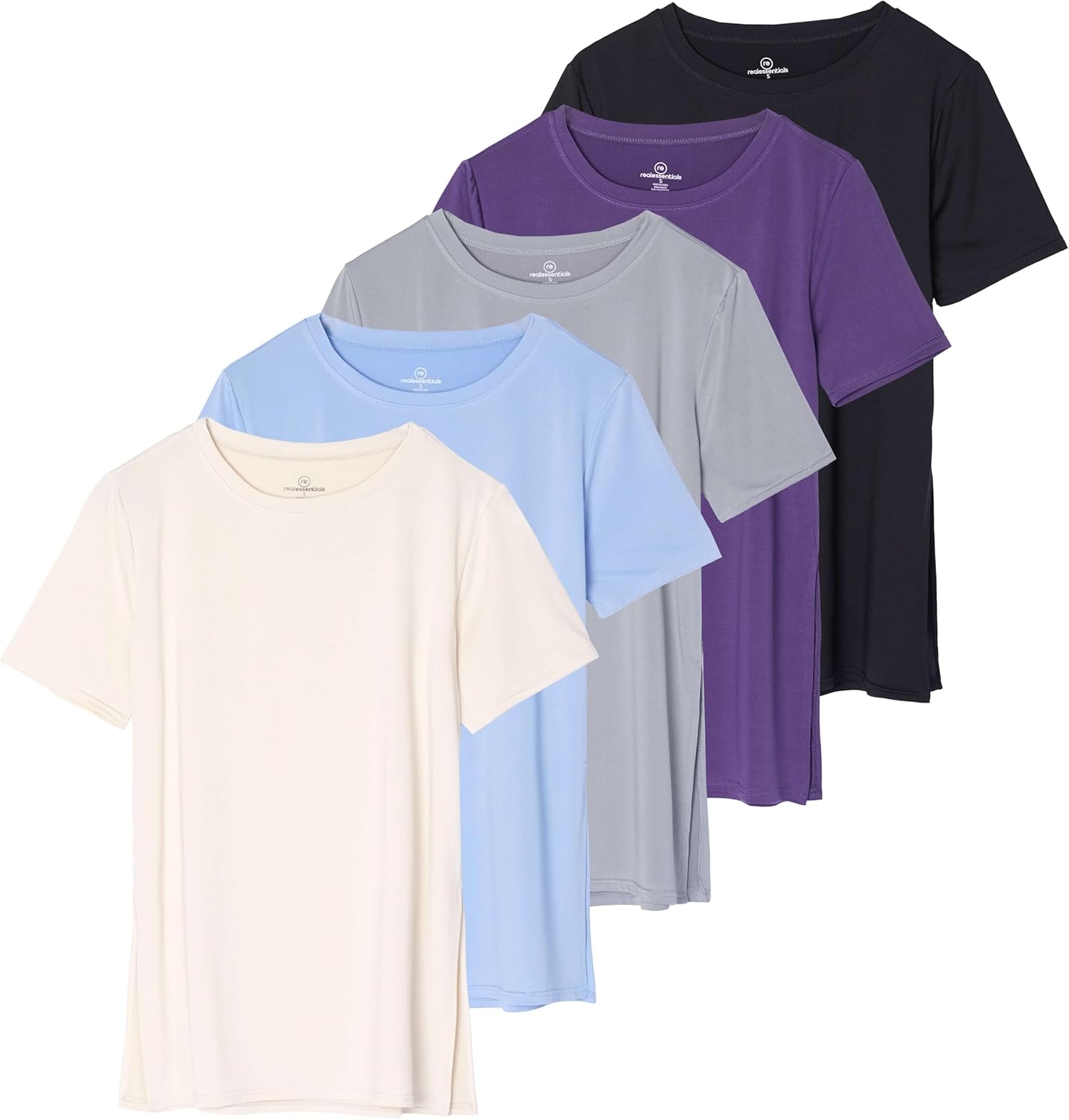 Real Essentials Women's Short Sleeve Active Workout T-Shirts