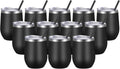 VEGOND Wine Tumblers Bulk 12 Pack 12oz Stainless Steel - Insulated
