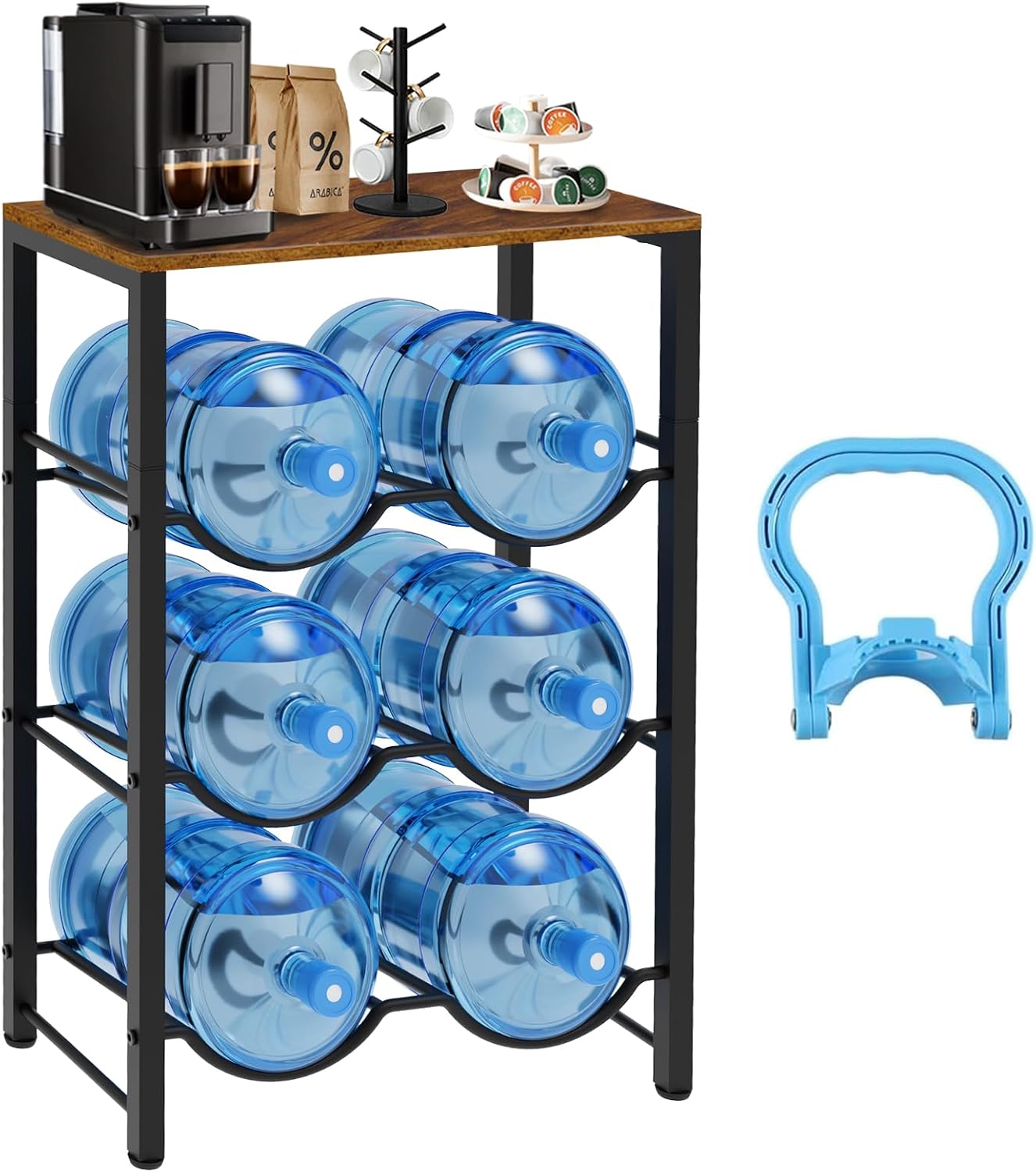 5 Gallon Water Jug Holder - Heavy Duty 3-Tier Bottle Rack