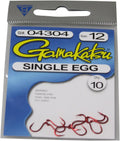 Gamakatsu Single Egg Hook Size 10 - Red, Pack of 10