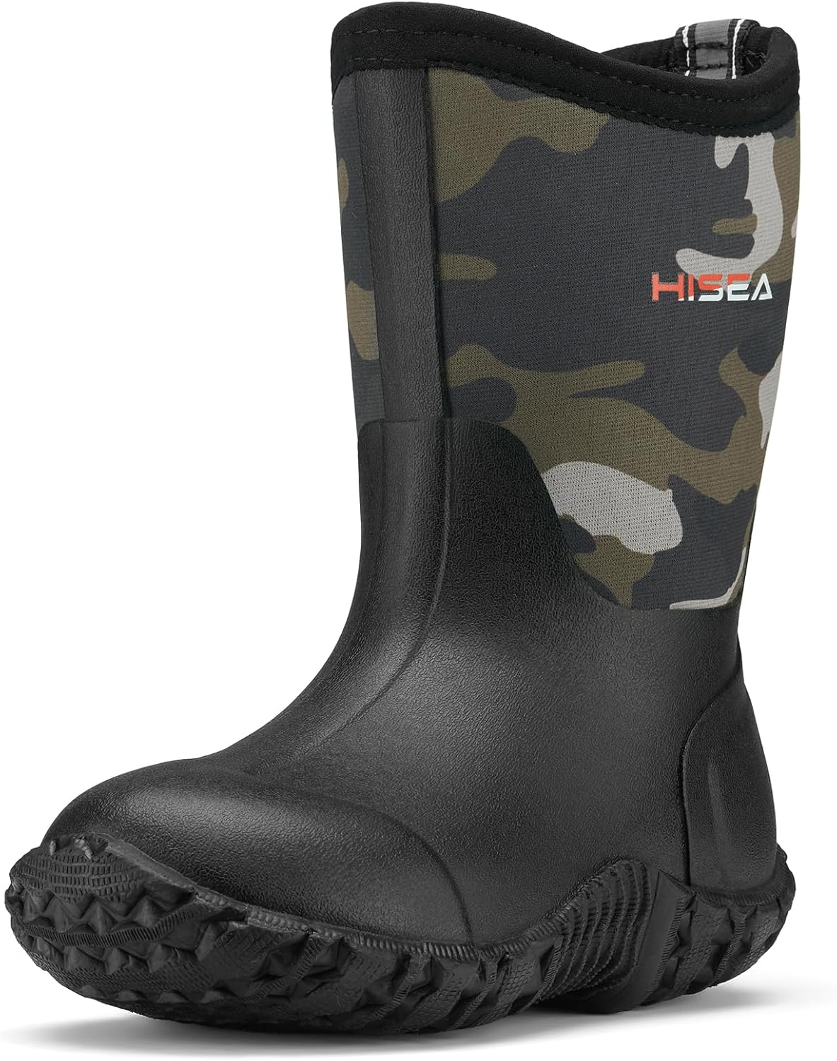 HISEA Kids Rain Boots Waterproof Neoprene Rubber for Outdoor Fun