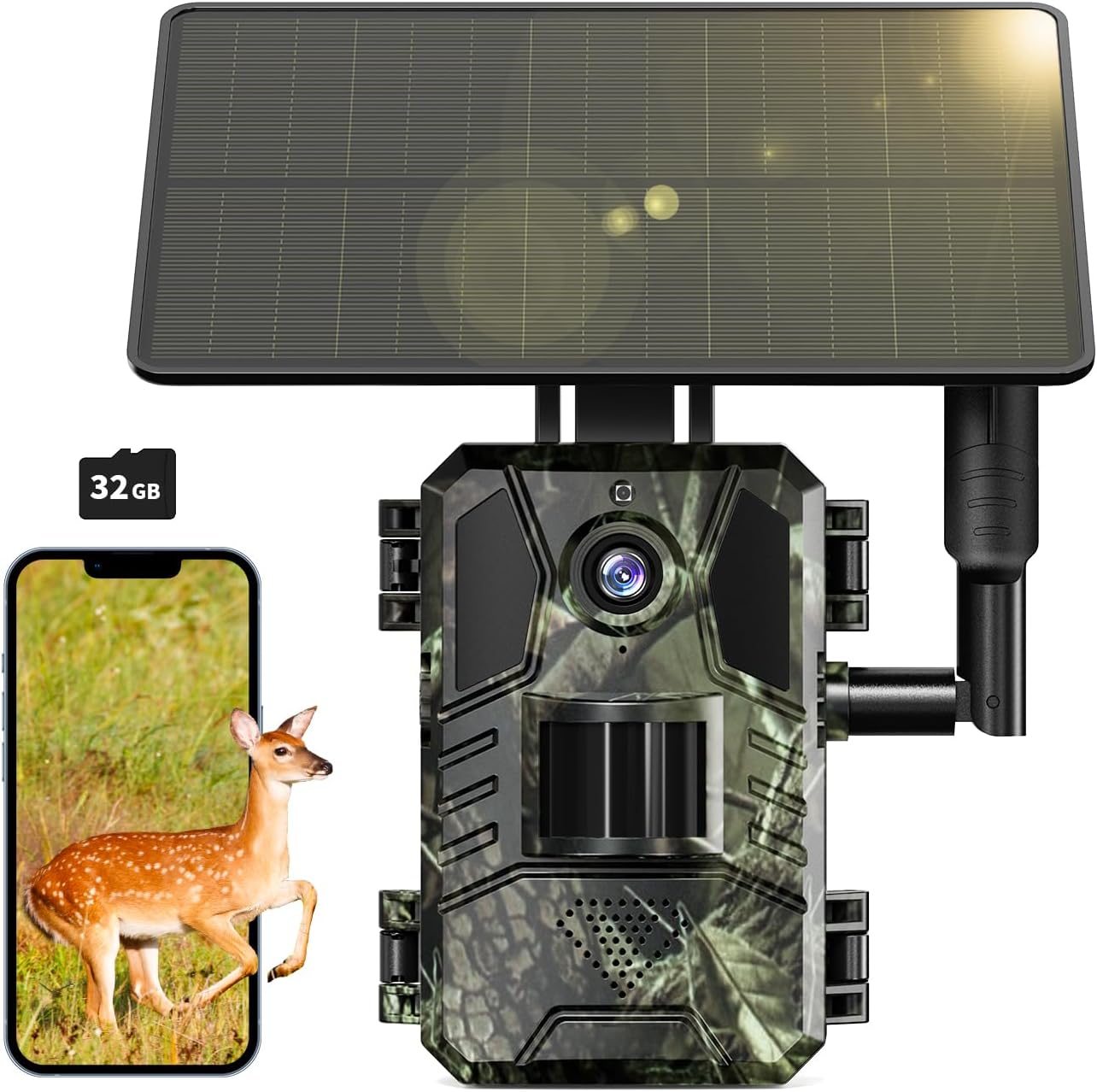 SEHMUA 4G LTE Solar Trail Camera with 32GB for Wildlife Monitoring