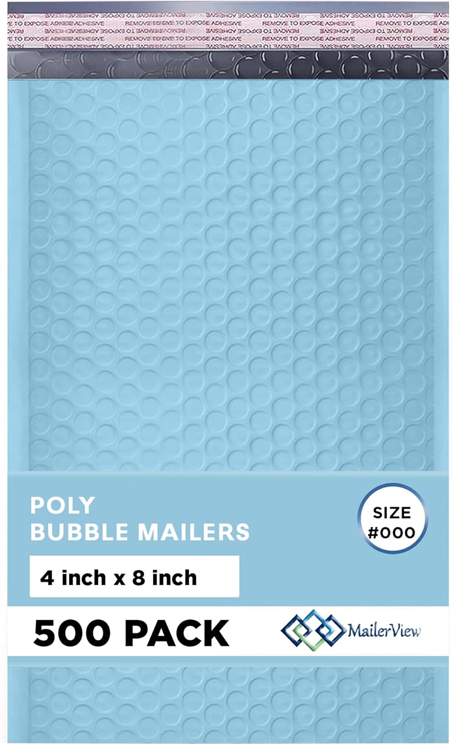 Light Blue Small Bubble Mailers 4x8 Inch for Secure Shipping