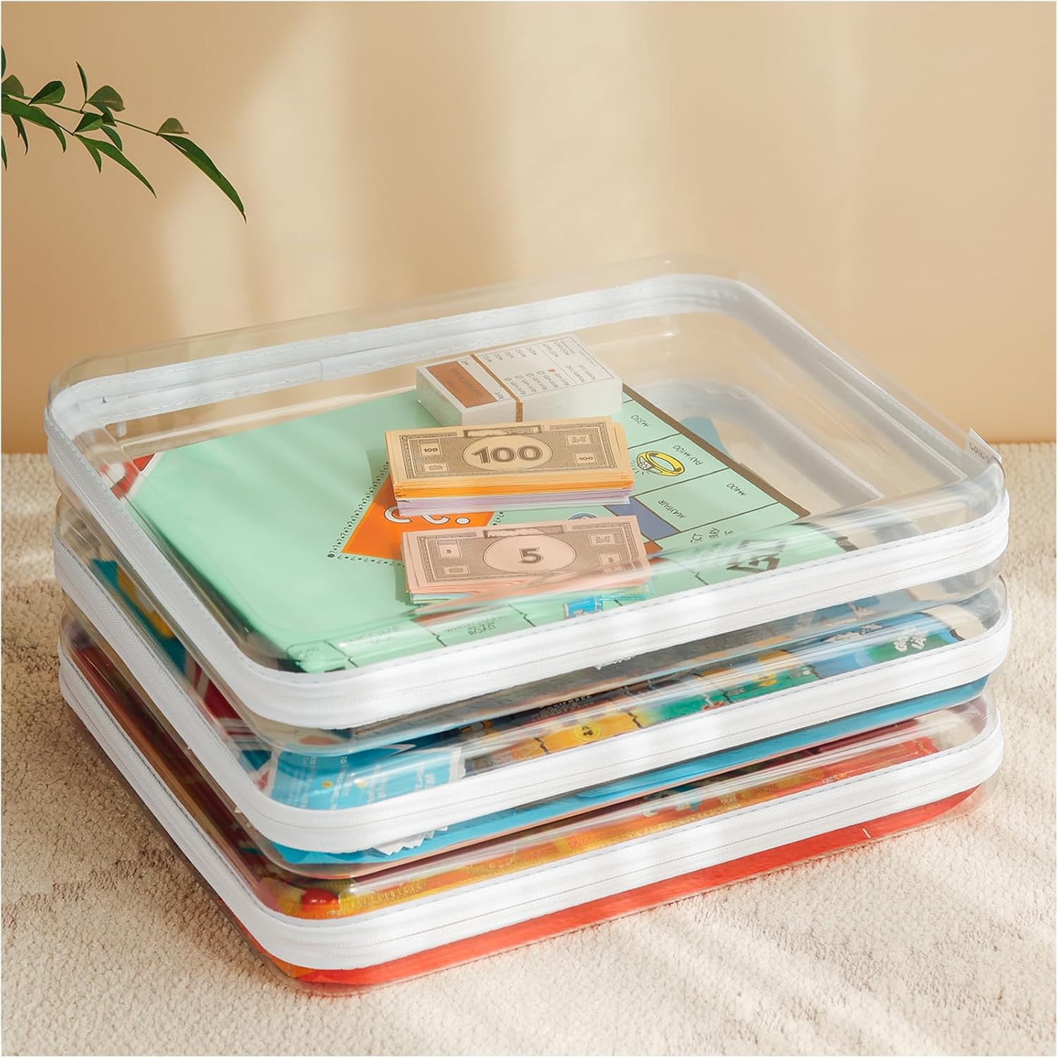 Extra Large Clear Hard Shell Case for Board Game Storage