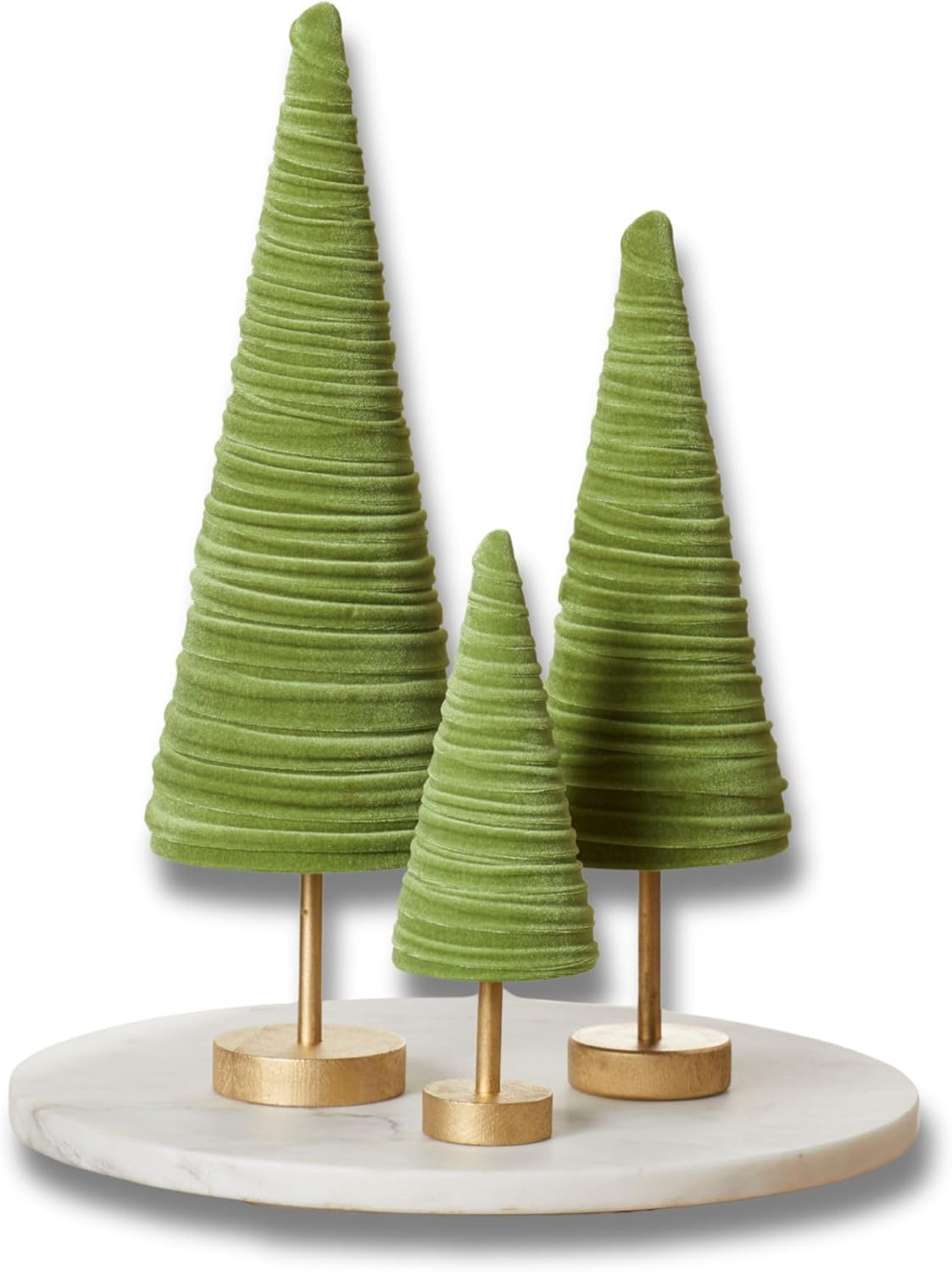 Pedestal Fern Velvet Trees Set of 3 for Cozy Holiday Decor