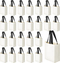 Mini Canvas Tote Bags 24 Pack - Small DIY Favor Bags for Parties