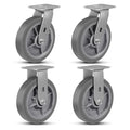 8 in Heavy Duty Casters Set of 4 - Quiet, Floor-Safe Wheels