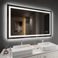 LED Bathroom Mirror 48 in x 30 in with Front and Backlit - Stepless