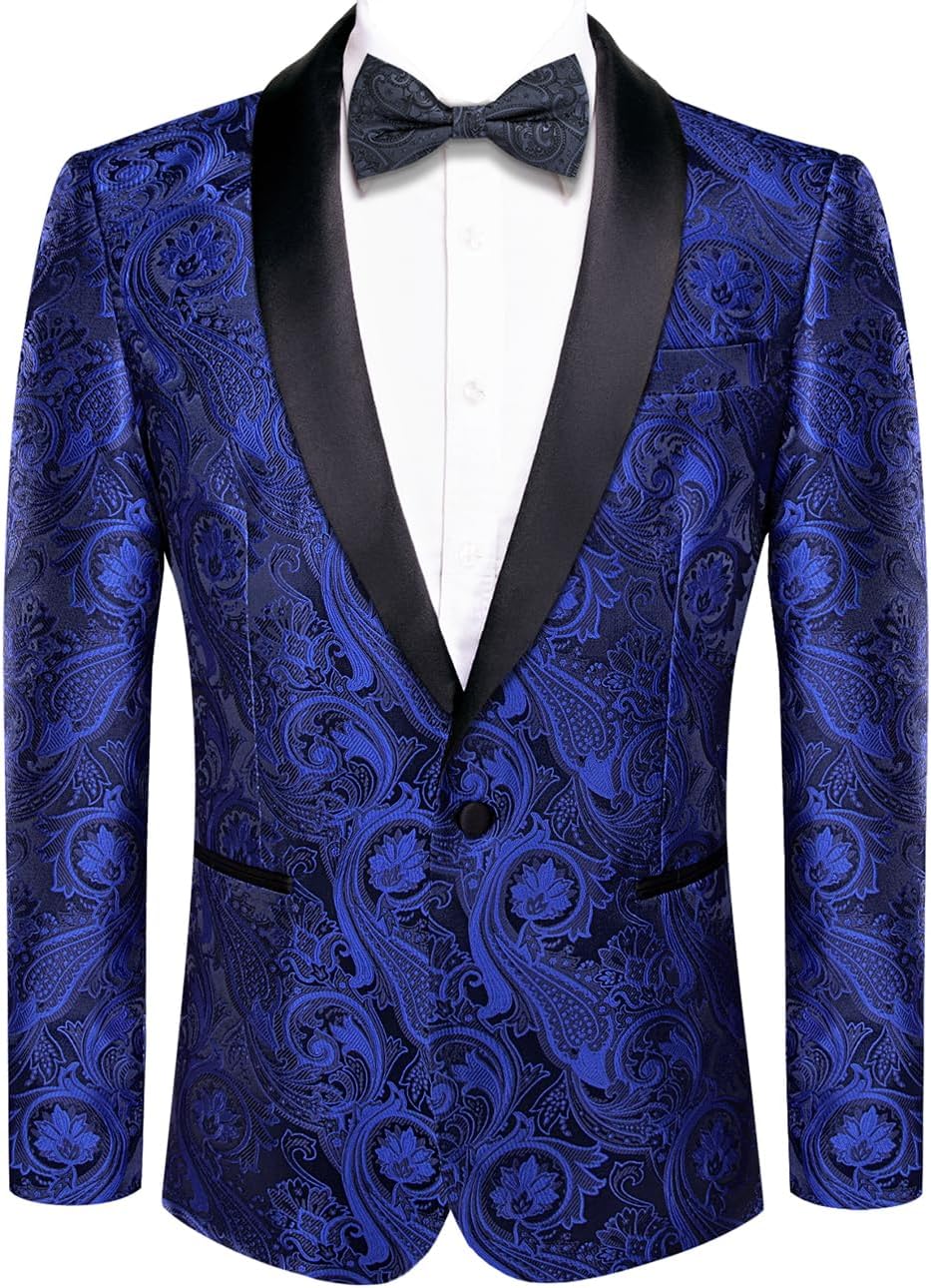 Hi-Tie Stylish Men Suit Jacket Blazer for Elegant Occasions