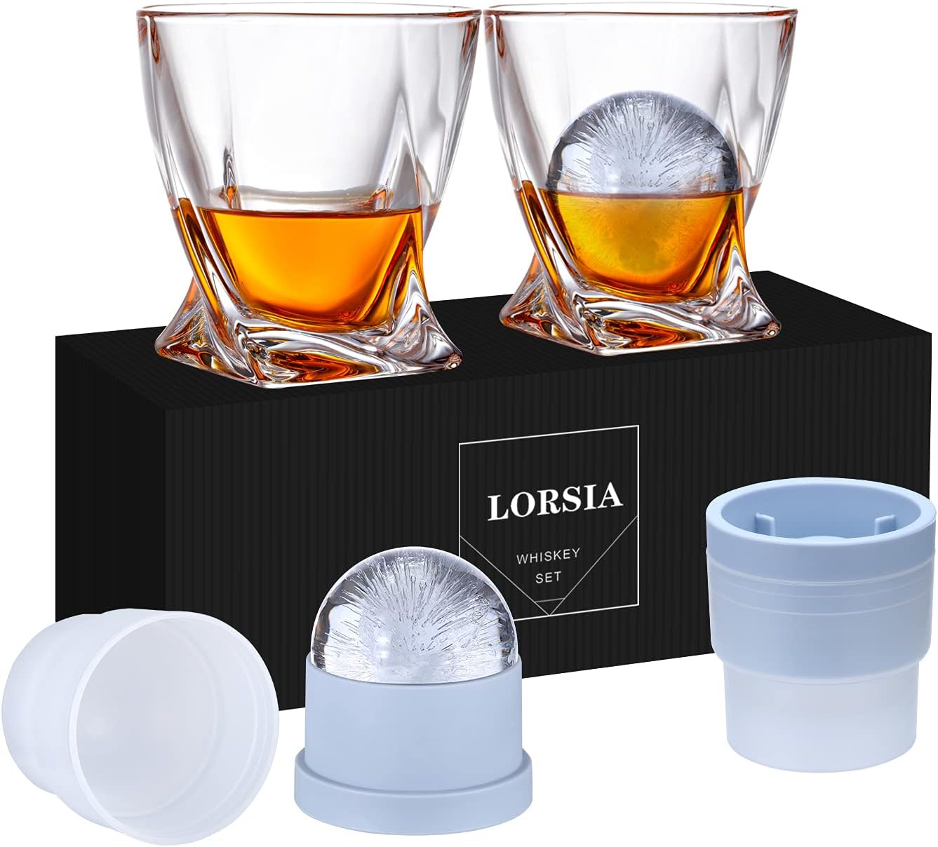 4-Piece Whiskey Glass Set in Gift Box - LORSIA