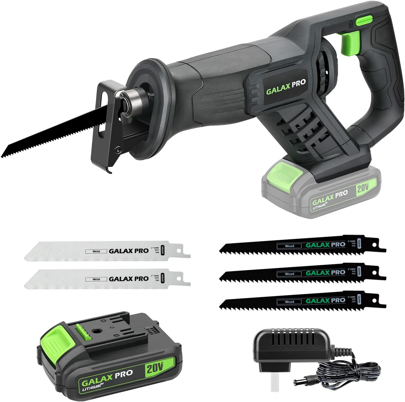 GALAX PRO Cordless Reciprocating Saw with 20V Battery Power