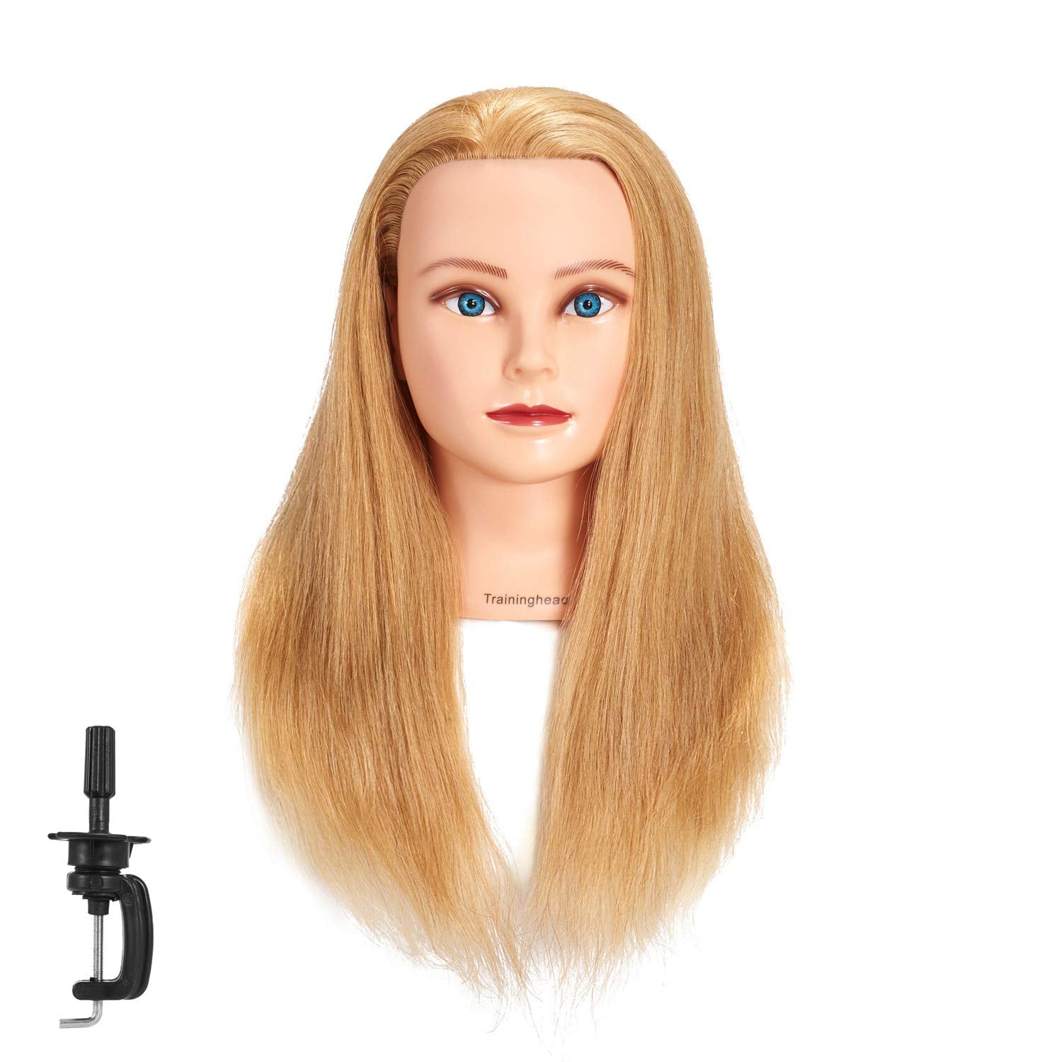 20-22in 100% Human Hair Mannequin Head for Cosmetology Training