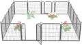 Garden Fence with Door 24in H x 30ft L - Heavy Duty Metal Barrier
