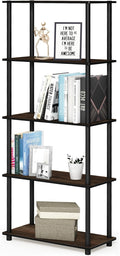 5-Tier Turn-N-Tube Storage Shelf Columbia Walnut/Black - Easy Assembly