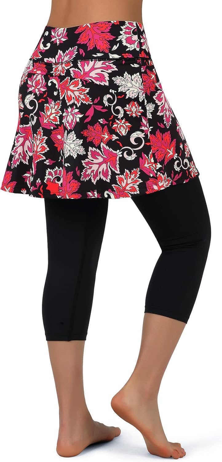 ANIVIVO Women Tennis Skirted Leggings with Pockets for Comfort