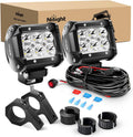 Nilight 4 in 18W Spot LED Light Bars with Mounting Brackets - Durable
