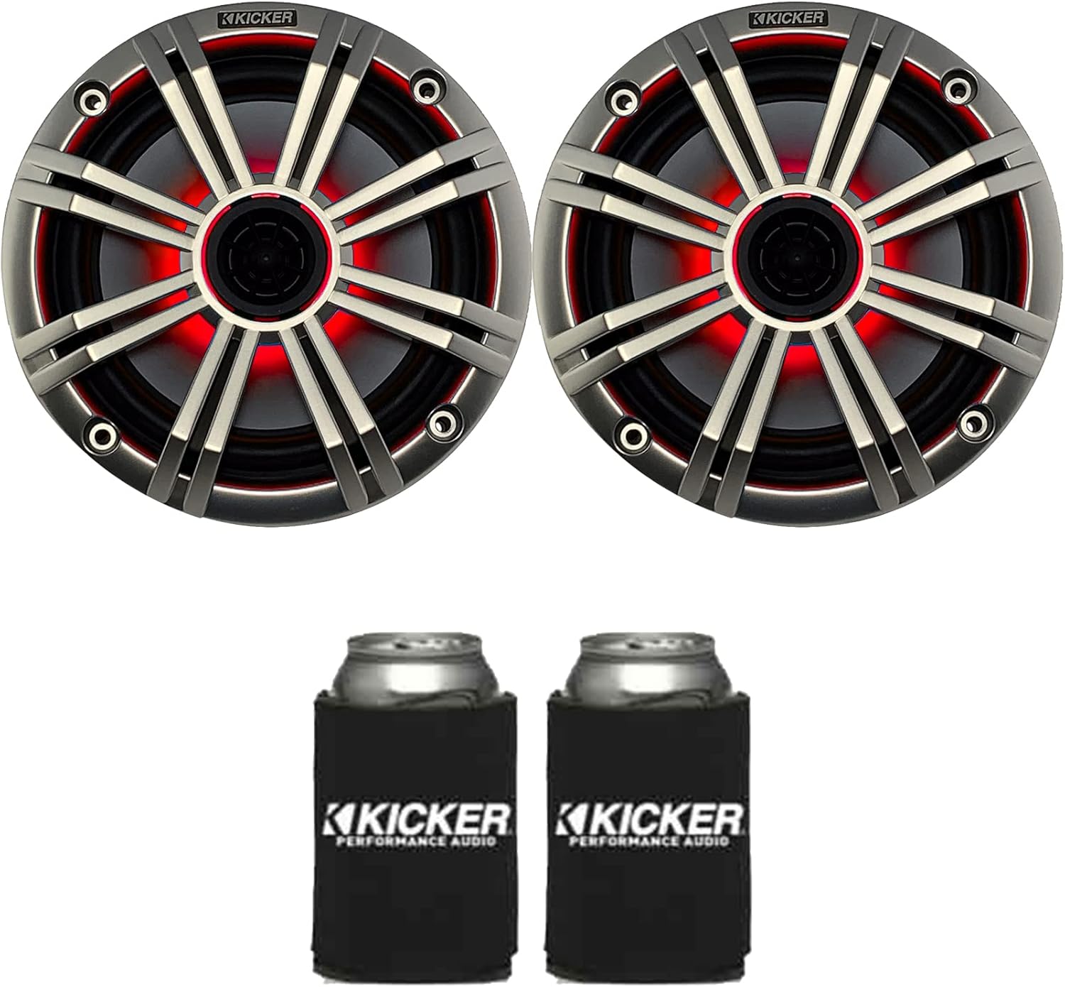 KICKER 6.5 in Silver LED Marine Speakers for Ultimate Sound