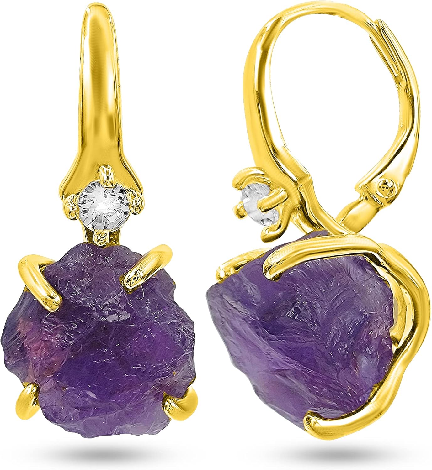 Real Raw Crystal Drop Earrings for Birthstone Gifts and More
