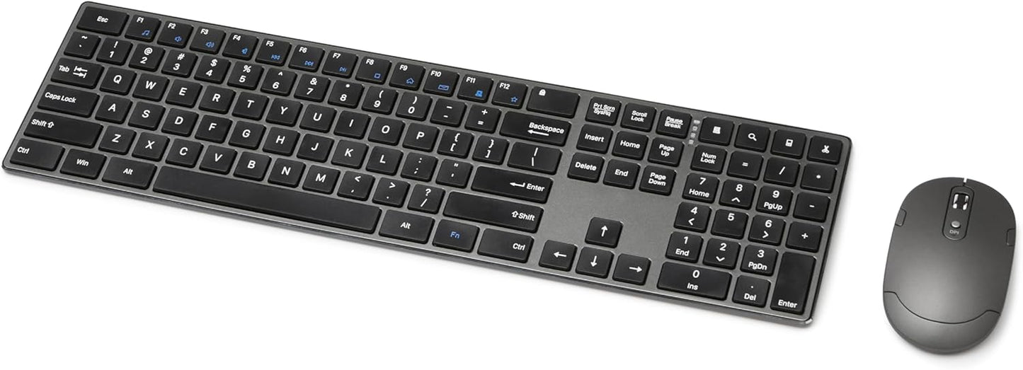 Basics Rechargeable Wireless Keyboard & Mouse - Quiet & Ultra Slim