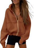 PRETTYGARDEN Zip Up Hoodie for Women - Cozy Fleece Oversized