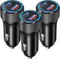 USB C Car Charger 3 Pack - 36W Dual USB Fast Charging Adapter