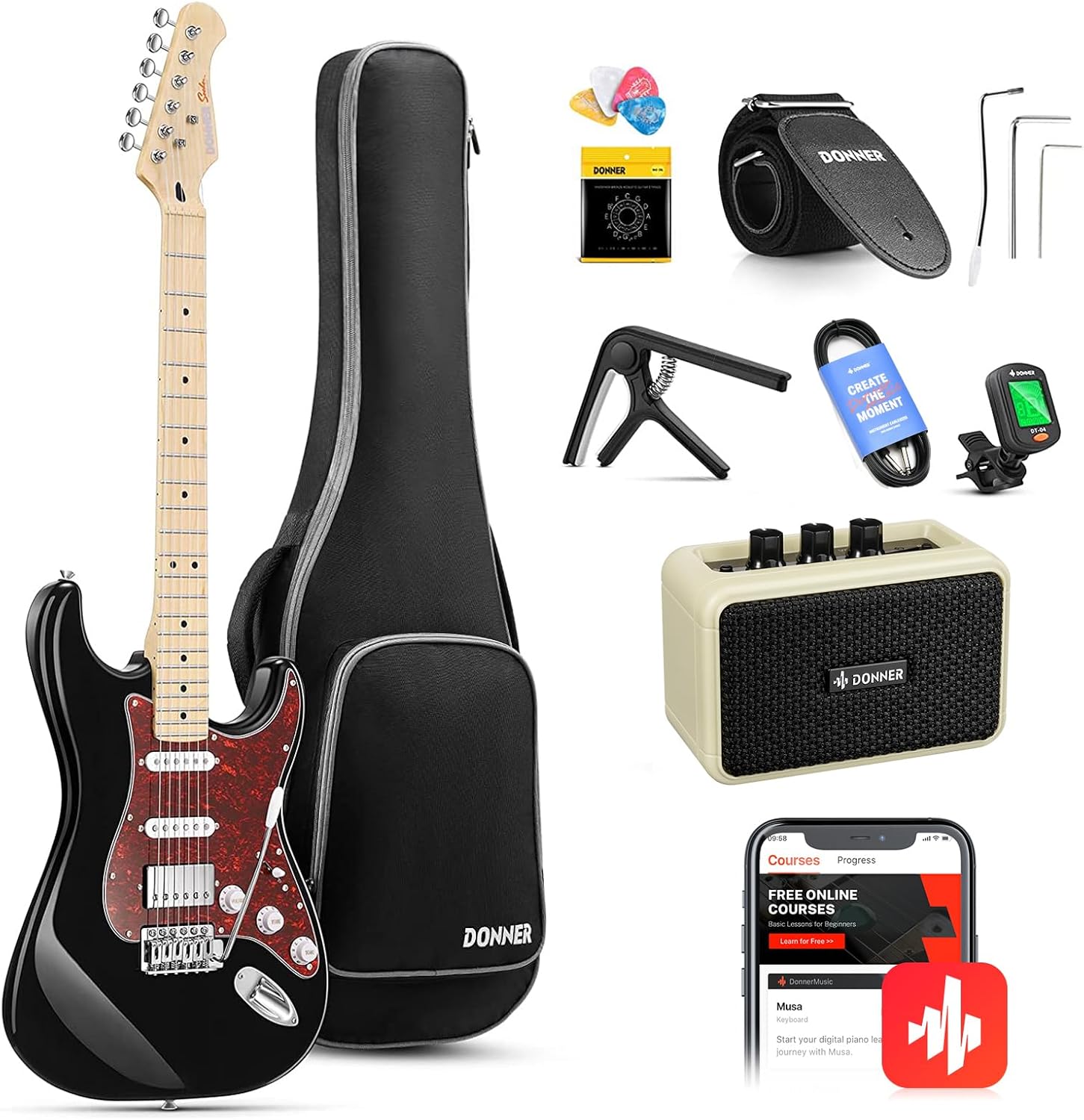 Complete Electric Guitar Kit with HSS Pickup Coil Split