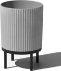 Veradek Demi Round Planter w/ Wooden Stand - Elevated Modern Look