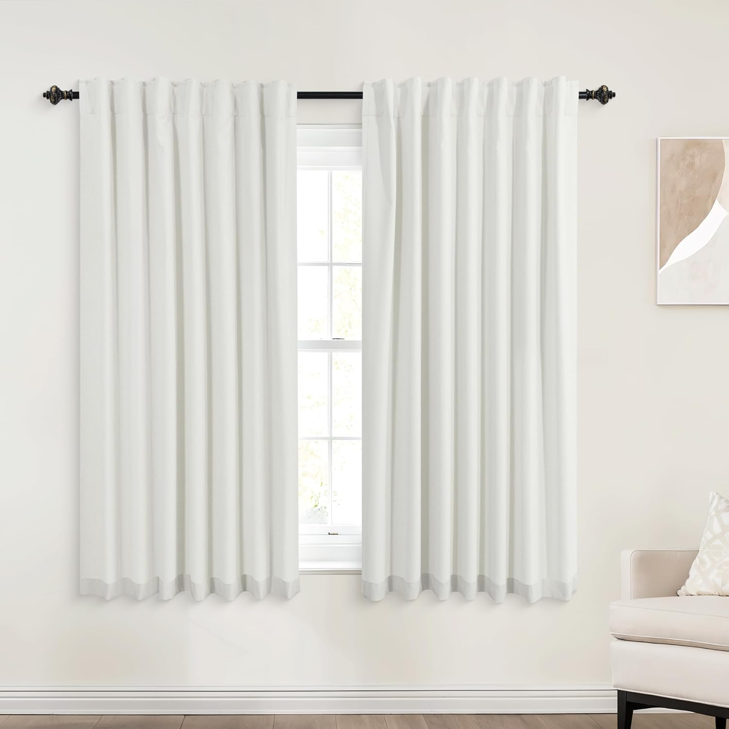KOUFALL Short Curtains for Bathroom Windows - 100% Blackout