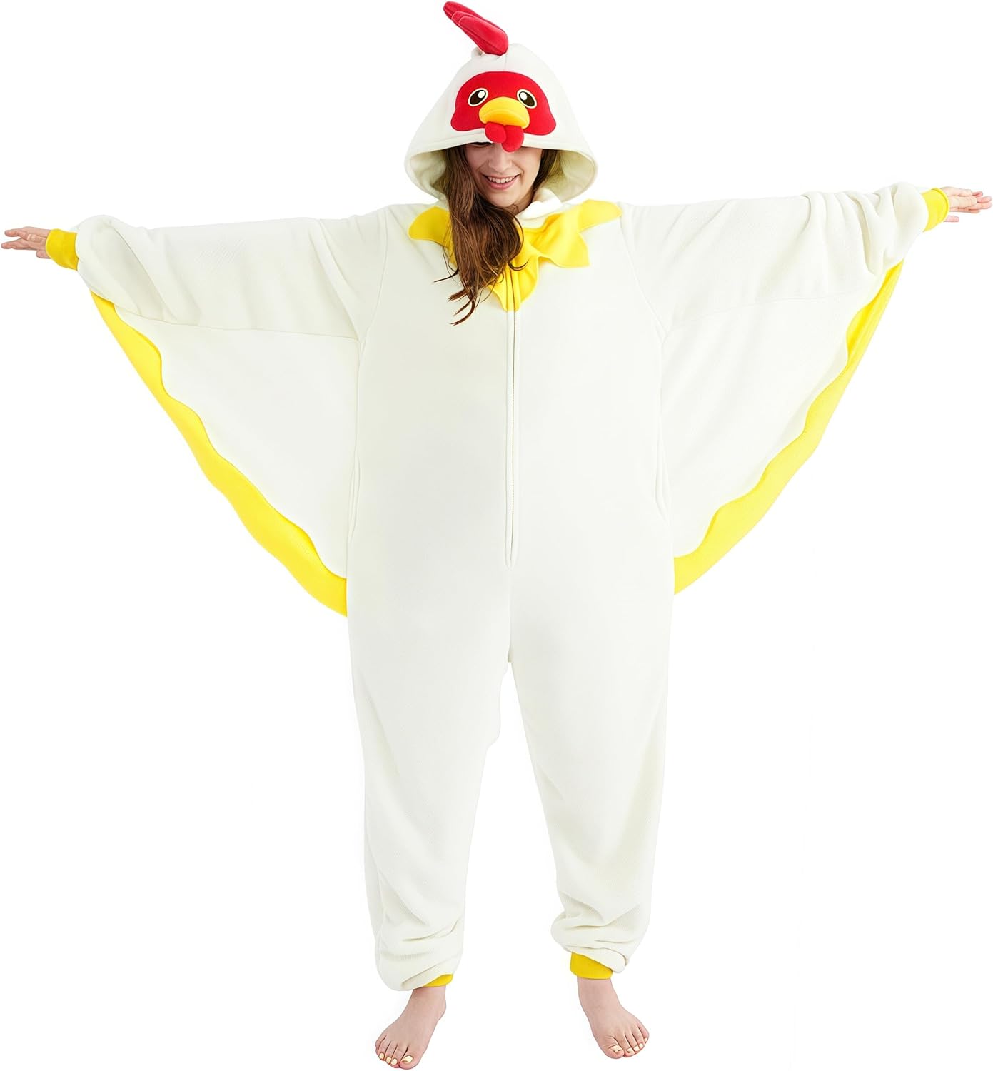 Unisex Adult Onesie Pajamas with Fun Chicken Print for All Occasions