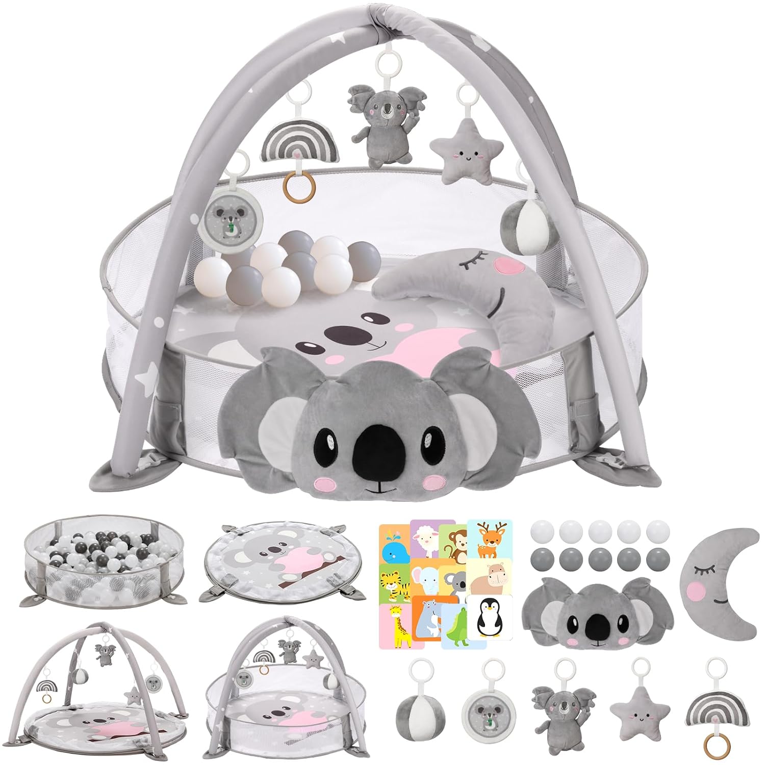 7-in-1 XL Large Baby Play Gym Mat for Fun and Learning