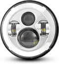 Dot Approved 7in Chrome LED Headlight Compatible with Harley - Bright