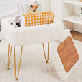 Wimarsbon Storage Ottoman Vanity Stool - Faux Mink Fur Seat
