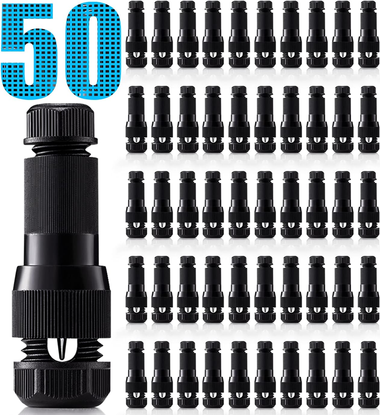 SUNVIE Low Voltage Landscape Lighting Cable Connectors 50 Pack