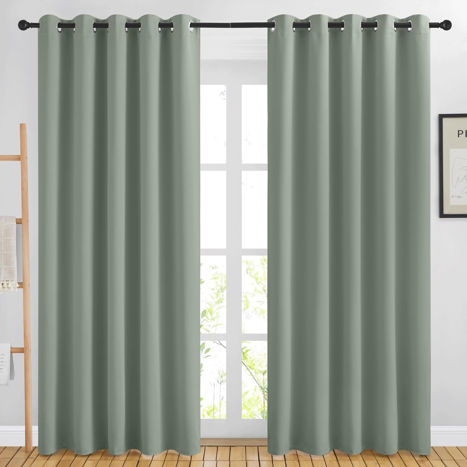 NICETOWN Blackout Sage Green Curtains for Elegant Living Room