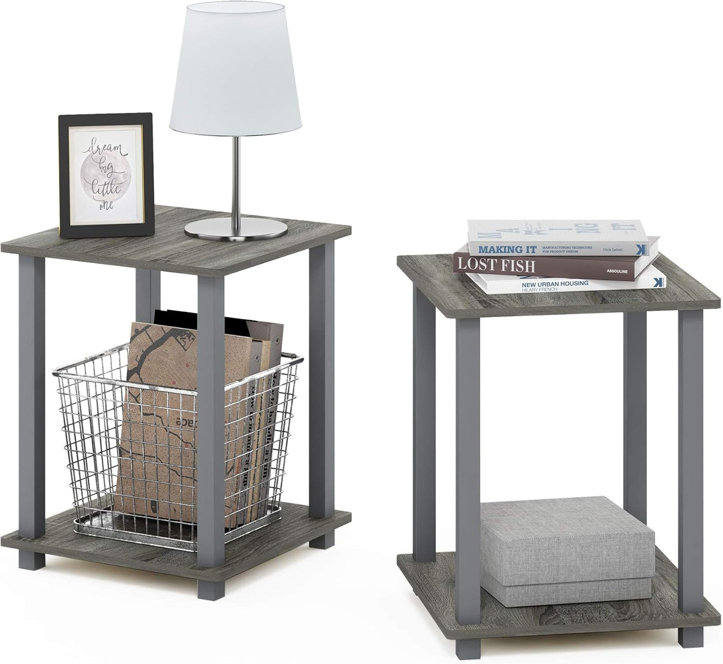 Furinno SIMPLISTIC Side Table Set of 2 for Modern Living Spaces