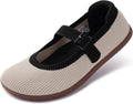 WHITIN Womens Wide Toe Box Barefoot Mary Jane Flats - Natural Comfort