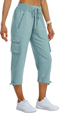 Women's Cargo Capris Pants Loose Fit - Lightweight Quick Dry Travel