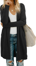 OUGES Women's Open Front Cardigan with Pockets - Lightweight