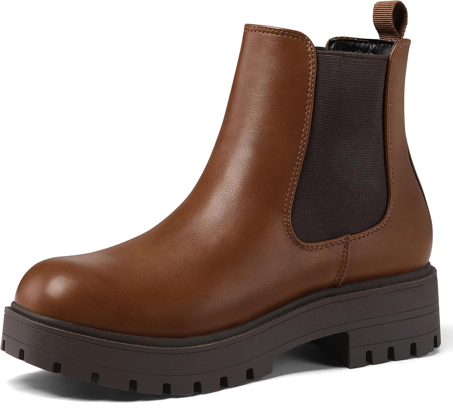 mysoft Women's Chelsea Boots with Low Heel and Slip-On Design