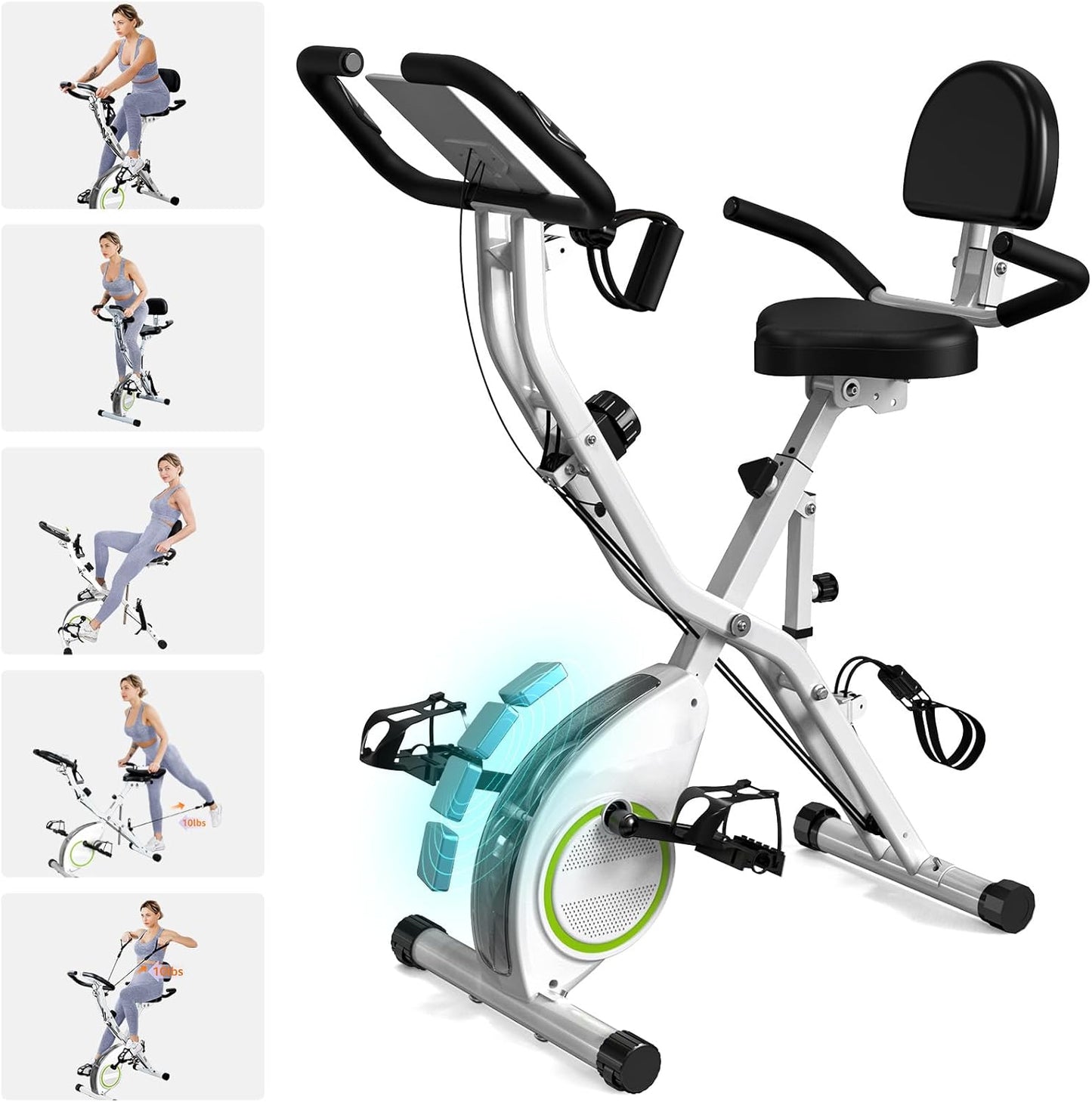 Foldable Exercise Bike for Home with 16-Level Resistance System
