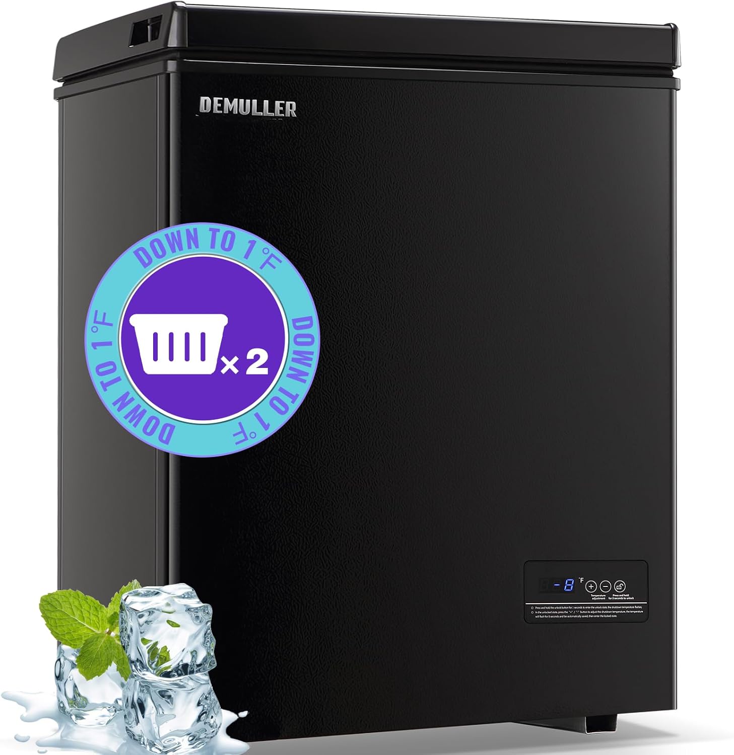 Compact 4.0 Cubic Feet Chest Freezer with Electronic Panel