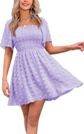 EXLURA Casual Summer Mini Dress with Ruffled Details for Women