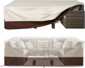 Large Beige & Brown Waterproof Patio Dining Table and Chairs Cover
