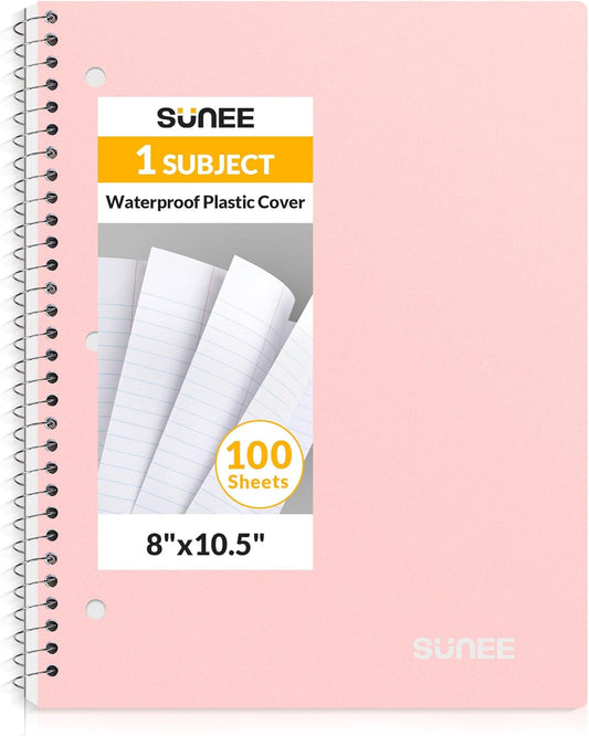 Water-Resistant Pink Spiral Notebook - Ideal for Work!