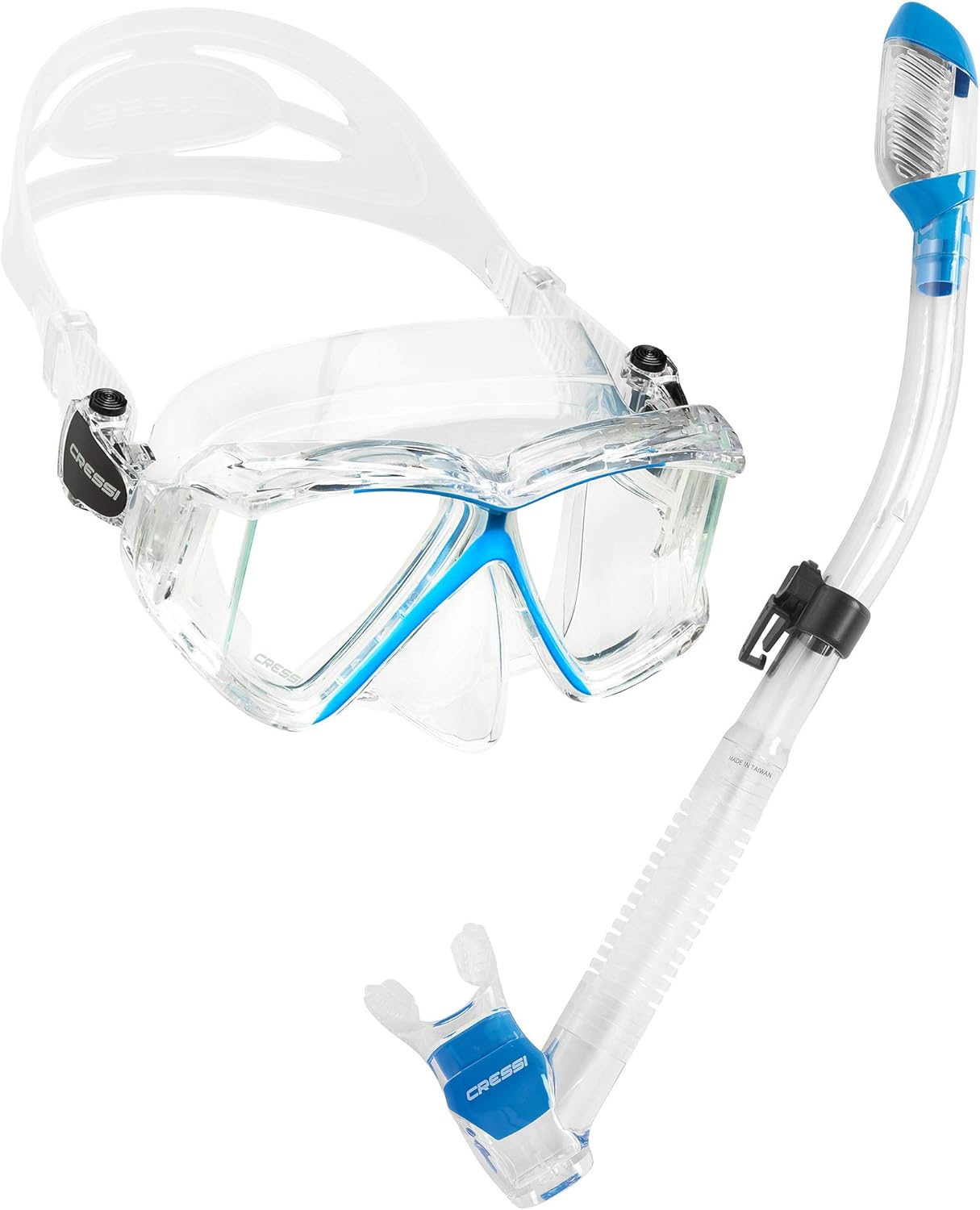 Cressi Panoramic Wide View Mask & Dry Snorkel Kit for Diving