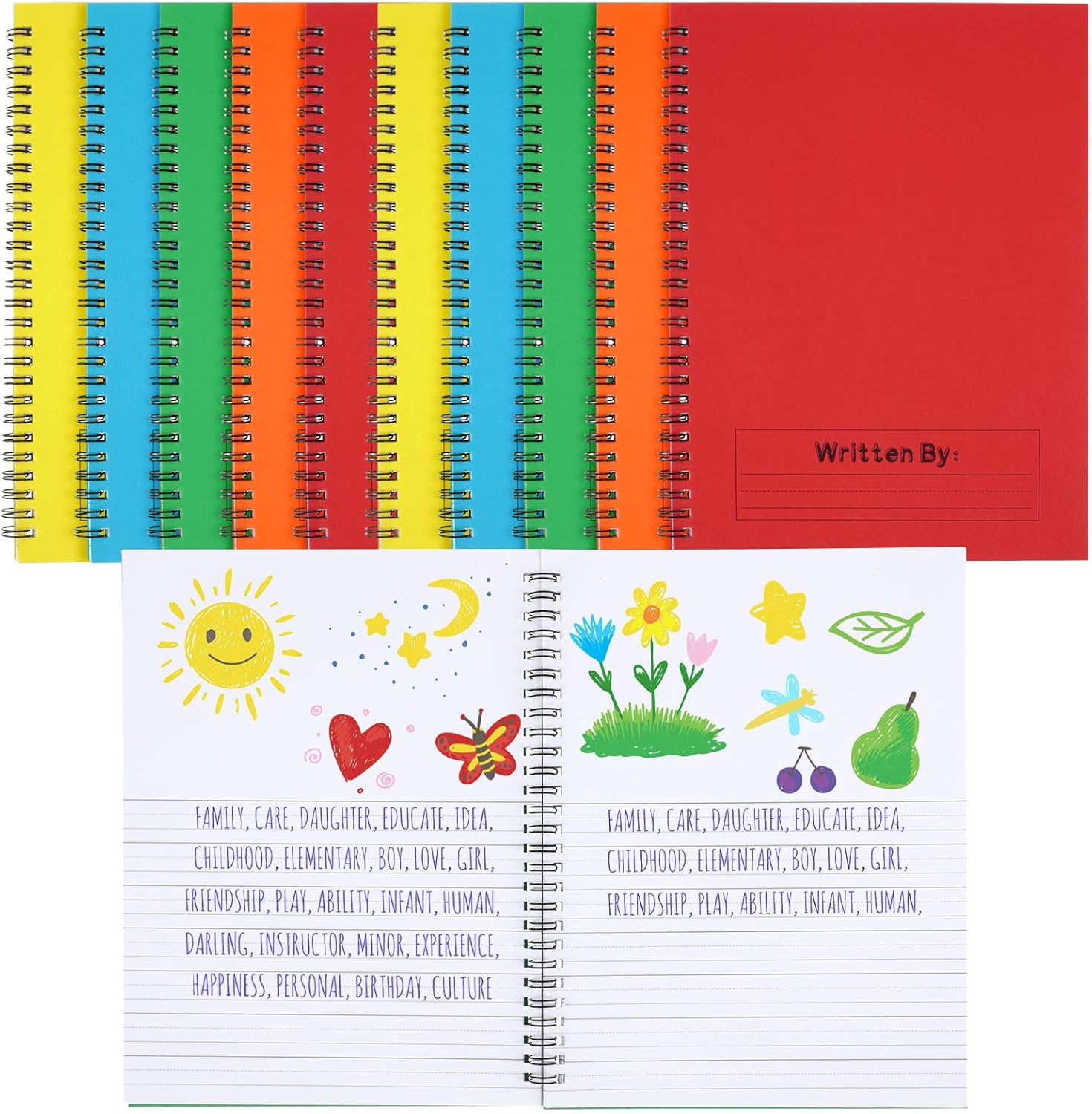 Spiral Primary Composition Notebook 100 Pages: Fun Learning for Kids!