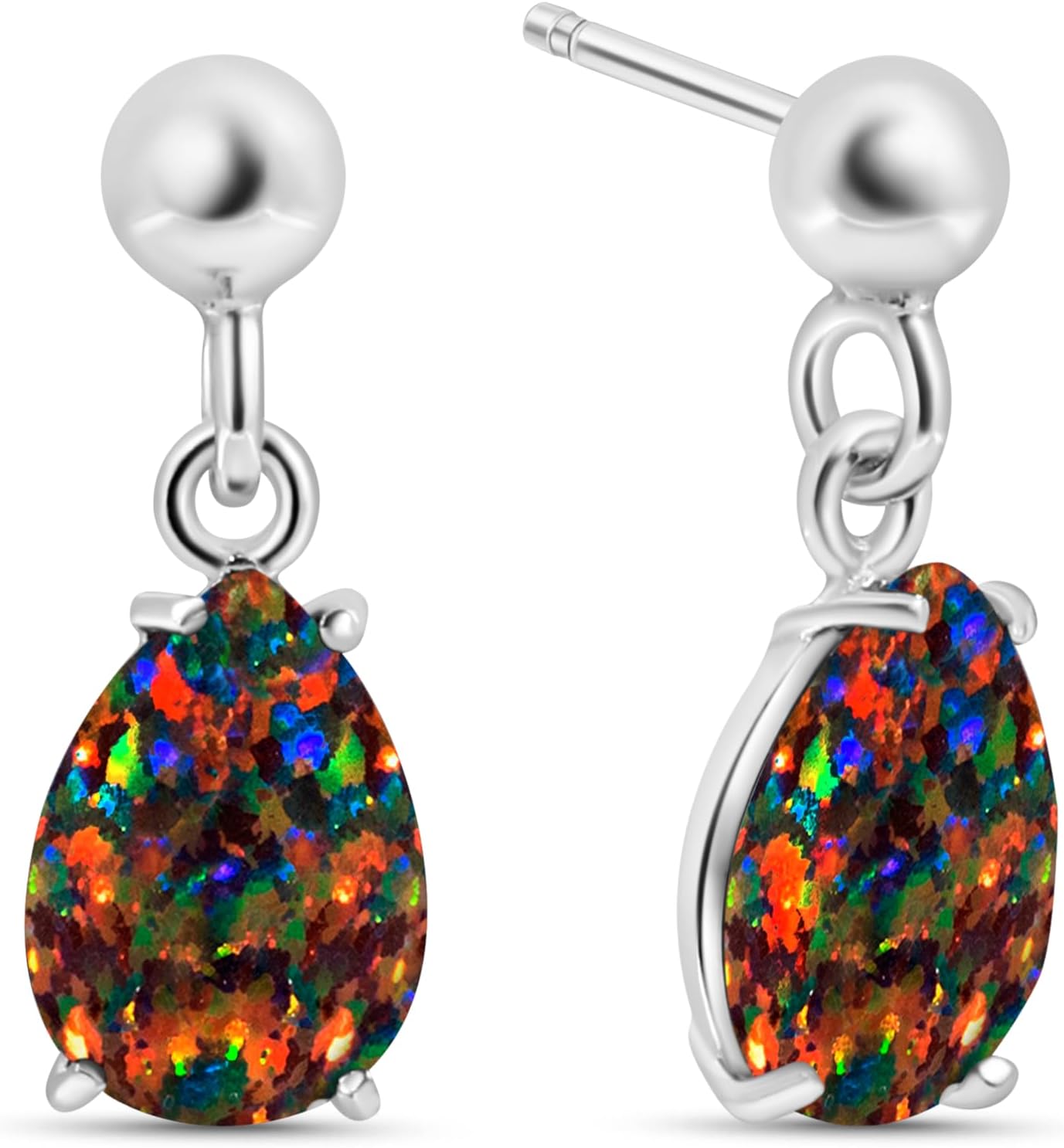 925 Sterling Silver Gemstone Teardrop Earrings for Women Gift